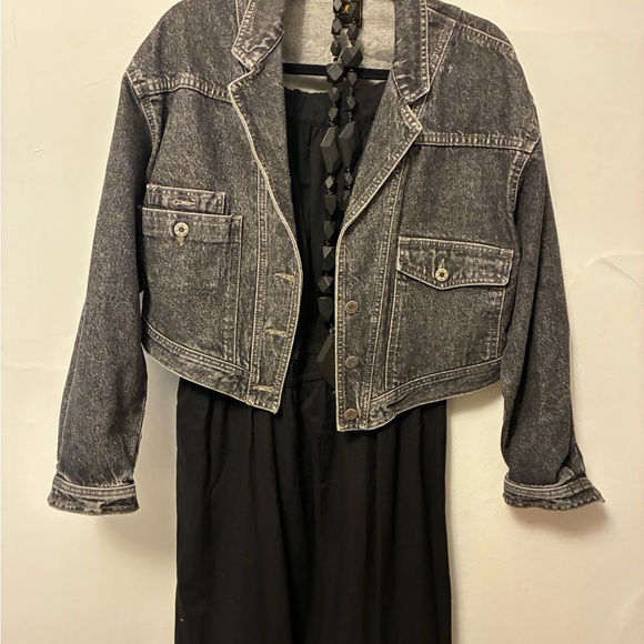 Lee Jackets & Blazers - Vintage Lee Black Washed Cropped Denim Jacket Small
